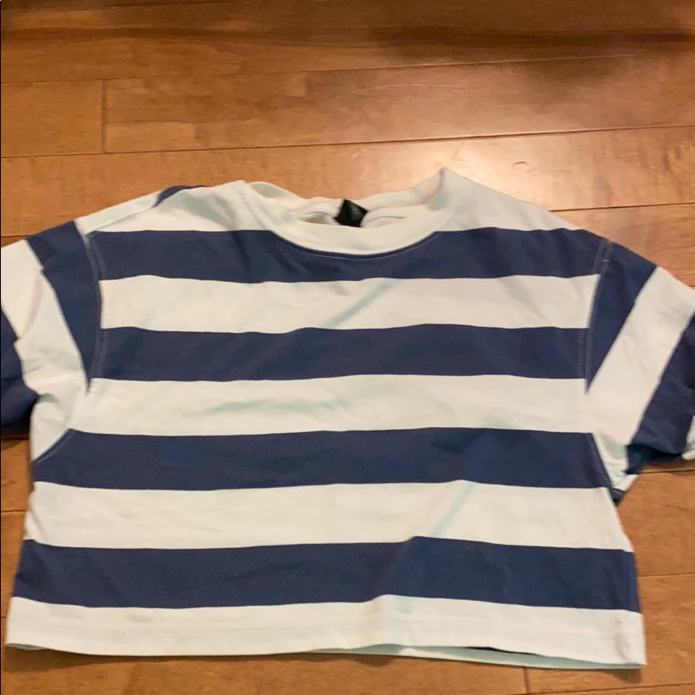 cropped stripe tee